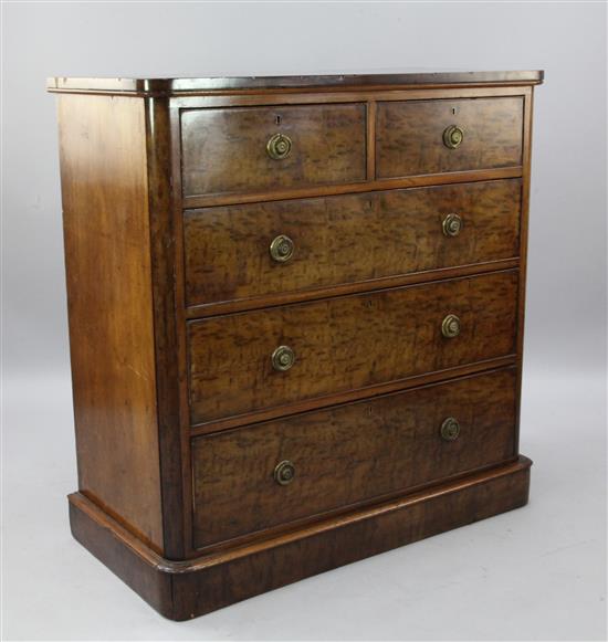 A Victorian plum pudding mahogany chest, W.3ft 8in.